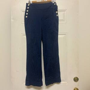 Talbots Navy Pants with Contrast White Trim